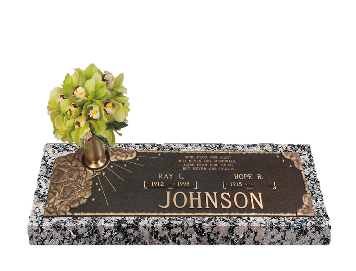 Devotions Ray of Hope Companion Bronze Grave Marker With Vase